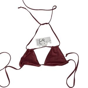 NEW FOX SWIM Luna dusty rose bikini‎ top size XS